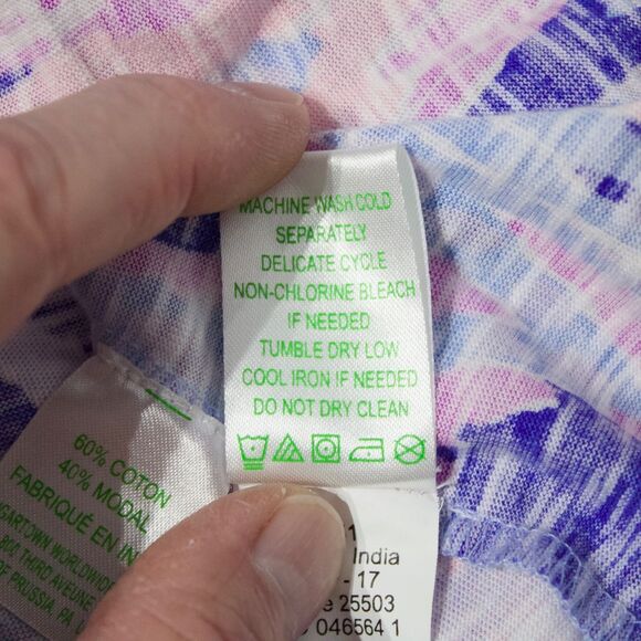 Lilly Pulitzer Tideline Mini Dress Blue Purple Print Smocked Sleeveless Women L - Picture 10 of 13